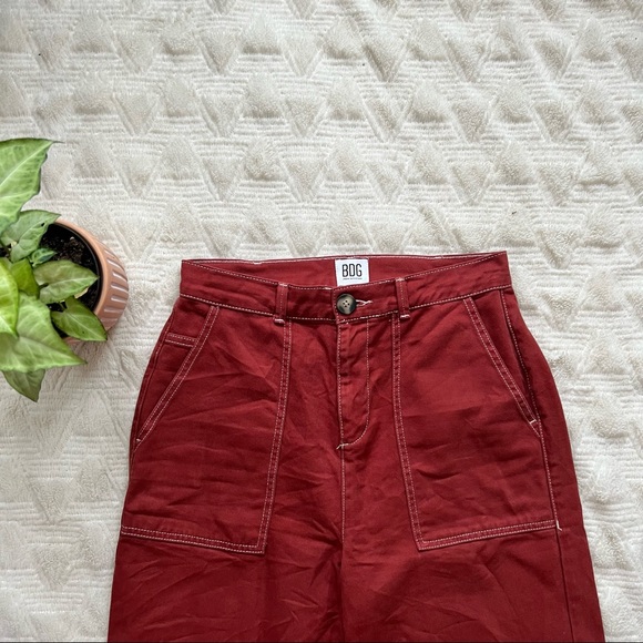 Urban Outfitters BDG Contrast Stitch Workwear Jeans in Red - Picture 3 of 7